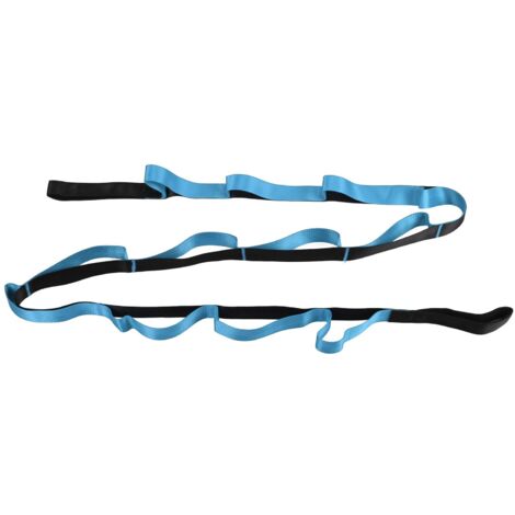 12-Schlaufen-Yogagurt aus nicht-elastischem Nylon für Pilates und Gymnastik – Blau