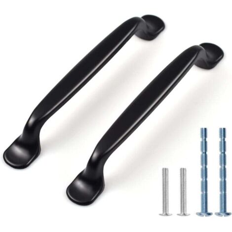 12 schwarze Schrankgriffe, verdeckte Griffe, Küchenschrankbeschläge, Schrankgriffe, Schubladengriffe, Badezimmertürgriffe (Farbe: 9004-96mm)