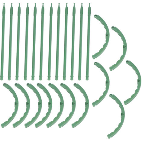 12 Sets Plant Support Stakes with Half Round Support Ring Plastic Garden Tool for Flower Pot Vegetable