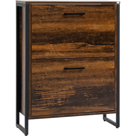 12-Shoe, Two-Door Storage Cabinet - Wood-Effect