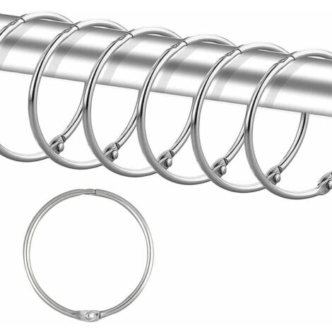 12 Shower Curtain Rings - Silver, Rust-Resistant Shower Curtain Hooks, Round Metal Hooks for Bathroom, Wardrobe, Window, Home Decor, Simple YMYNY