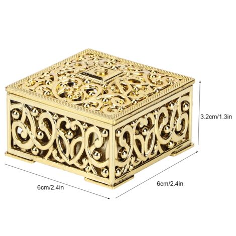 12 silberne, quadratische Metall-Geschenkboxen für Hochzeiten, 6 cm Kunststoff mit Aussparungsdesign für festliche Anlässe