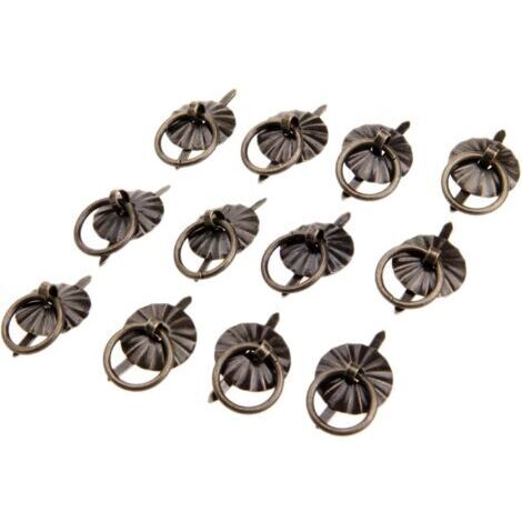 12 Small Antique Style Ring Knobs for Dressers, Jewelry Boxes, Wooden Boxes, Gift Trunks and Ring Boxes