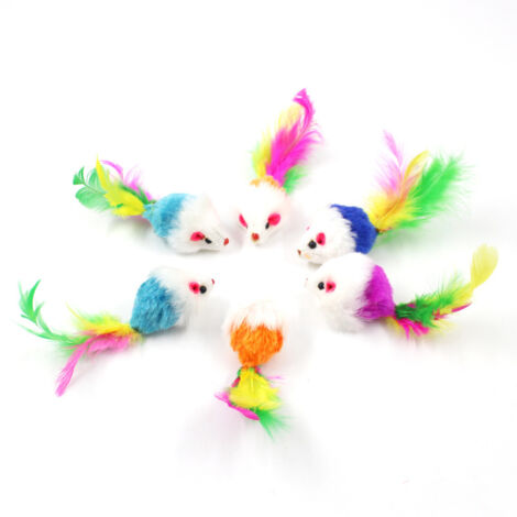 12 souris jouets pour chat d'intérieur avec sons de hochet, 5 modèles différents