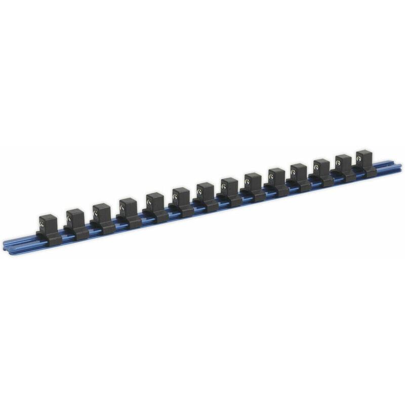 Loops - 1/2' Square Drive Bit Holder - 14x Socket max - Retaining Rail Bar Storage Strip