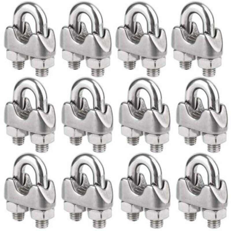 12 stainless steel cable ties for wire ropes with a diameter of 5 mm (M5)