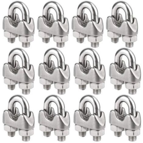 12 stainless steel cable ties for wire ropes with a diameter of 5 mm (M5)