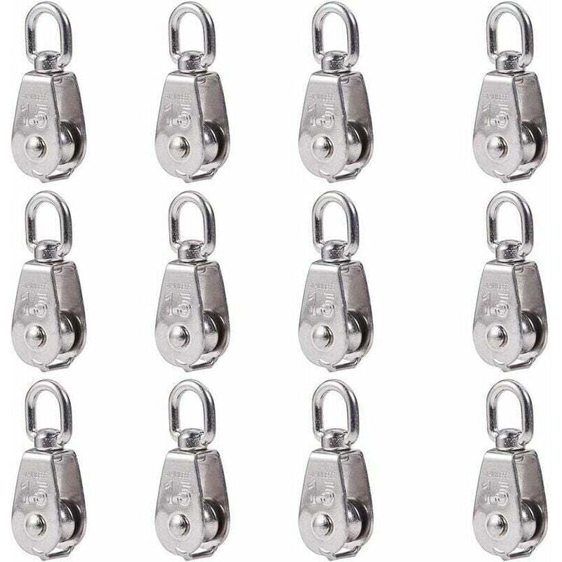 Image of 12 Stück 304 Edelstahl M15 Flaschenzug mit Drahtseil