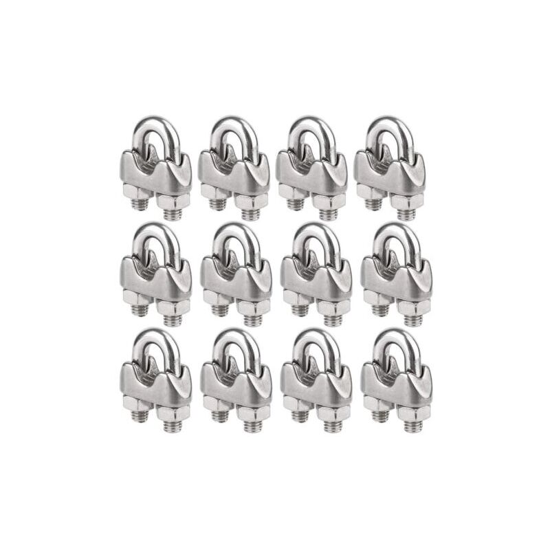 Image of Jalleria - 12 Stück Edelstahl-Kabelbinder für Drahtseile mit 4 mm Durchmesser (M4).