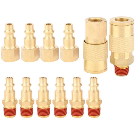 12 Stück 1/4 NPT Schnellkupplungen für Druckluft, Stecker/Buchse Kupplung, pneumatische Anschlüsse