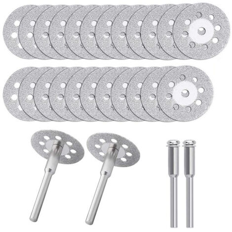 12 Stück 22-mm-Diamantschleifscheiben mit 2 Stück 3-mm-Spannzangen für Dremel-Rotationswerkzeuge