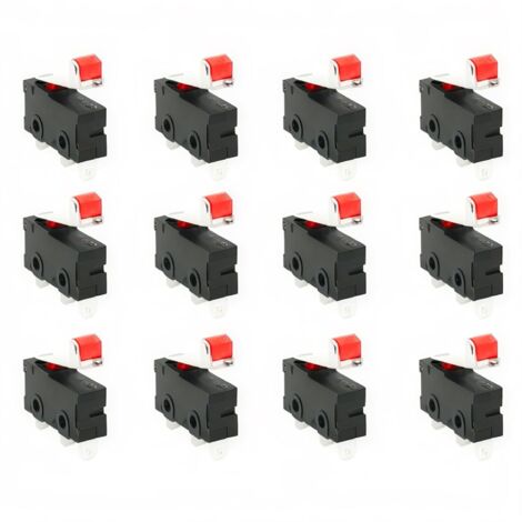 12 Stück 250 V 5 A SPDT 1NO 1NC Momentary Scharnierrollenhebel-Mikroschalter 3-polig