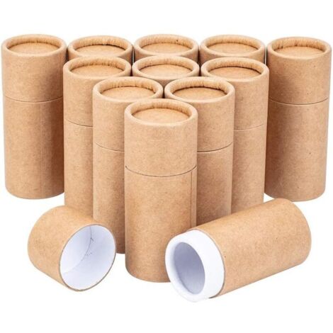 12 Stück 50 ml runde Kraftpapier-Röhrchen aus Burlywood-Karton, Behälter für Stifte, Tee, Kaffee, Kosmetik, Bastelbedarf und Geschenkverpackungen