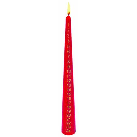 12 Stück Adventskalender-Kerze Weihnachten 24 Tage Deko rot / grün 40cm