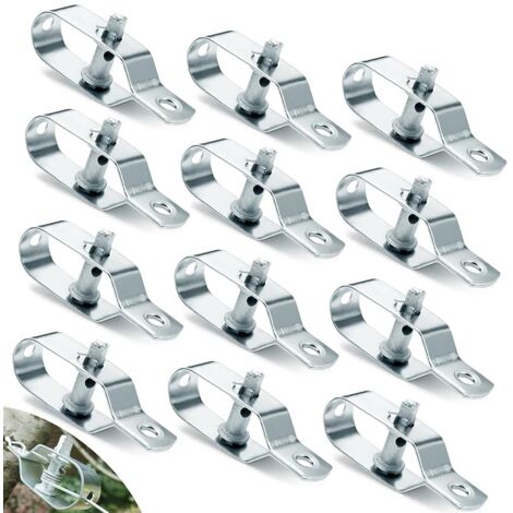 12 Stück Drahtseilspanner, verzinkter Stahl, Kabelspanner, Wäscheleinenspanner, 95 mm, Zaunspanner für Drahtseilzaun, Schafdraht, Stacheldraht, Wäscheleine, Edelstahlkabel