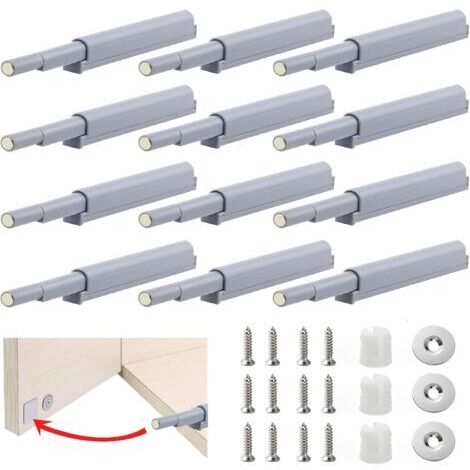 12 Stück magnetische Schranktürriegel zum Öffnen per Knopfdruck, Schranktürdämpfer zum Öffnen per Knopfdruck