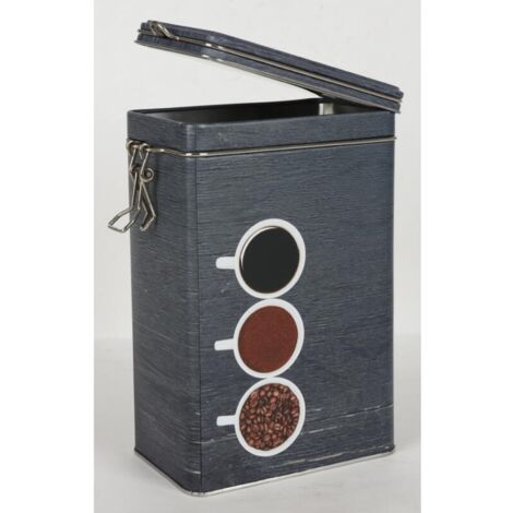 12 Stück Metall-Kaffeedose 12x8x19cm grau mit Clip-Verschluss Gefäß Küche