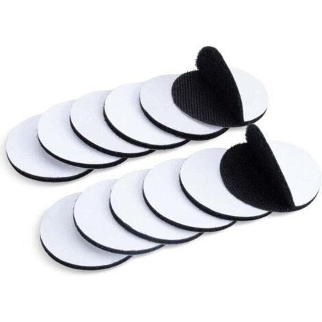 12 Stück Selbstklebende Streifen, 3 cm x 3 cm selbstklebendes Griffband, doppelseitiges Klebeband, starkes, entfernbares Klettband zur Wandmontage, selbstklebend, kratzfest, schwarz