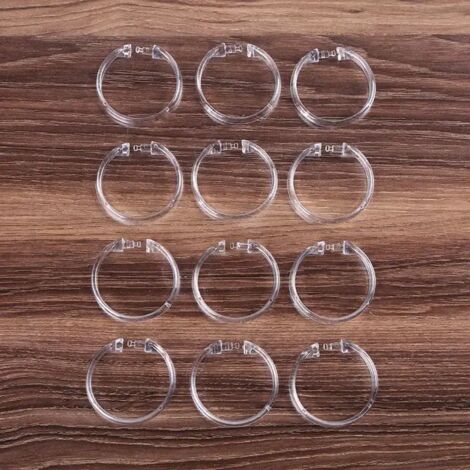12 Stück/Set robuste Duschvorhangringe, runde Acryl-Vorhanghaken, transparent