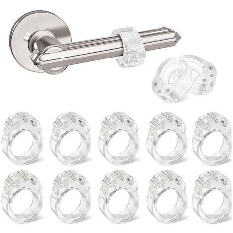 12 Stück Silikon Türstopper Anti-Griff Schutz für Türgriffe, zum Schutz von Wänden und Möbeln, flexibel und dehnbar (Transparent)