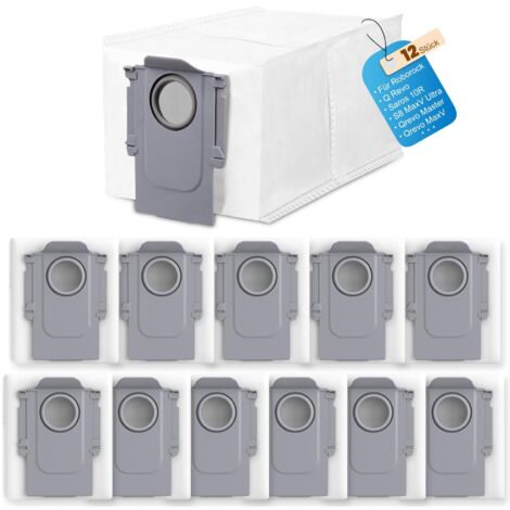 12 Stück Staubbeutel Zubehörset für Roborock Saros 10/10R/S8 MaxV Ultra/Qrevo Pro/Q revo/Qrevo MaxV/Qrevo S/Qrevo master/S8 Max Ultra Roboter Staubsauger Teile, 3,0 l große Kapazität Staubbeutel