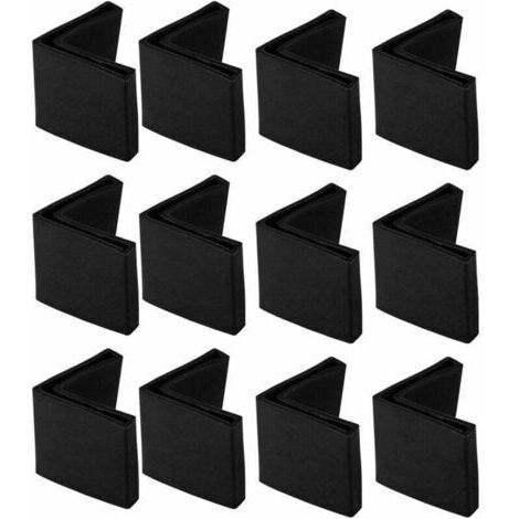 12 Stück Stuhlbeinkappen aus Eisen, Tischfußkappe 50 x 50 mm, Schwarz, Stuhl Möbel Bodenschutz Kappen aus Gummi L-Form