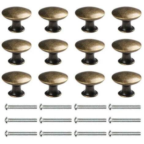 12 Stück Vintage-Küchenschrankgriffe aus Bronze, 30 mm Türknöpfe für Küchenschränke