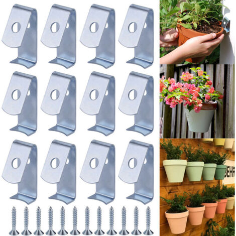 12 Stück Wand-Pflanzenhänger, Blumentopfhalter, Blumentopf-Hängeklammern, Blumentopfhaken, Ton-Blumentopfklammern, Makramee-Blumentopfhalter, Blumentopfhaken MUMU