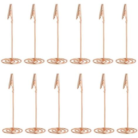 12 supports métalliques à clip mémoire en or rose avec fermoirs crocodile pour