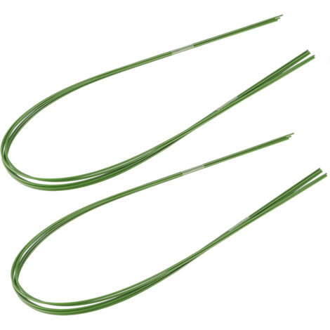 12 supports pour plantes et fleurs en fil de fer plastifié flexible, style arche, à monter soi-même pour le jardin ou la serre.