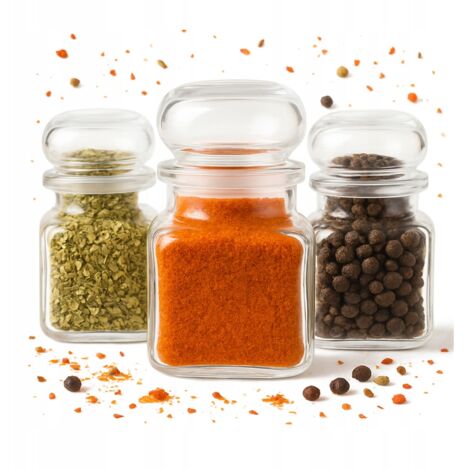 12 tarros herm茅ticos para especias de 120 ml con tapa, velas y hierbas. Regalo.