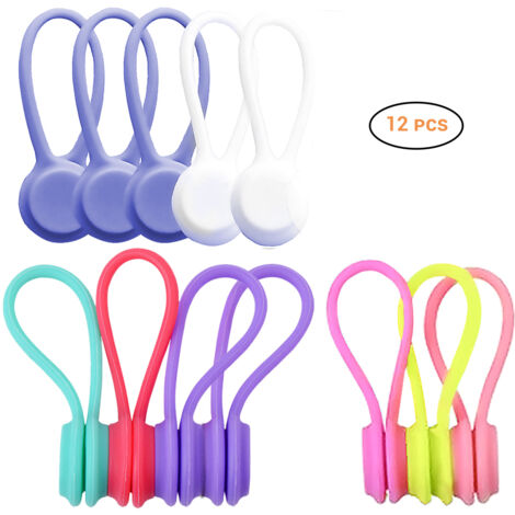12-teiliger magnetischer Ladekabel-Organizer für Kopfhörer, Silikon mit Clips