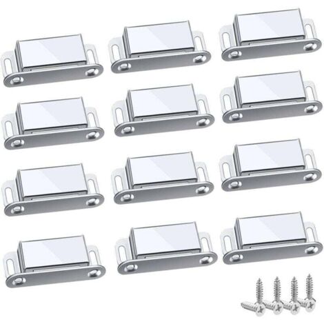 12-teiliger Magnetverschluss – Edelstahl 304 – Zugkraft bis zu 10 kg – Für Schränke und Schubladen – Einfache Montage – 45 mm – 12 Stück