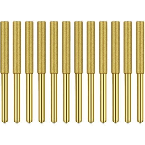 12-teiliges 5/32-Zoll-Diamant-Kettensägenketten-Schärfset, titanbeschichtet, für Stein und Holz