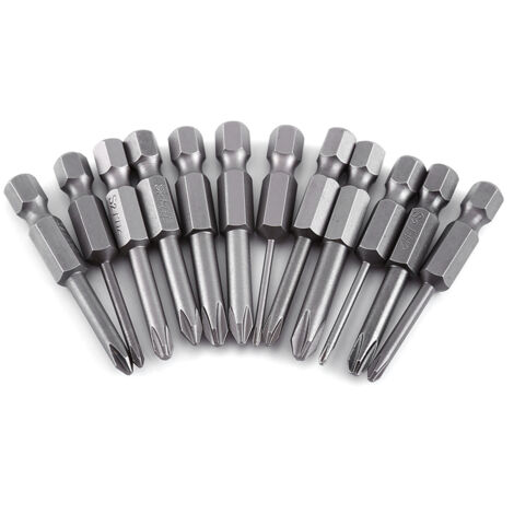 12-teiliges magnetisches Kreuzschlitz-Schraubendreher-Bit-Set, 50 mm, 1/4-Zoll-Sechskantschaft, S2-Legierung