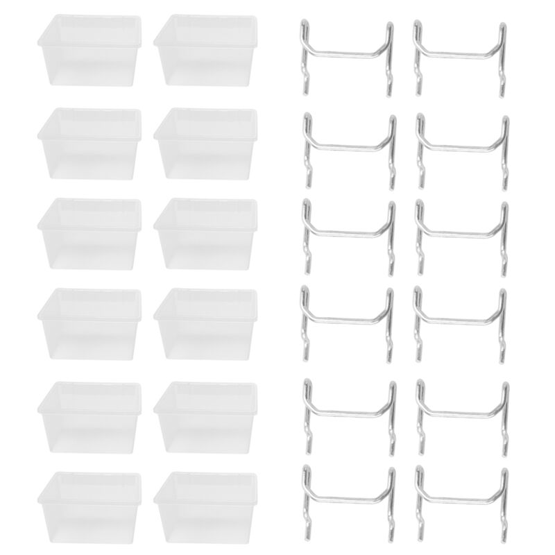 Image of 12-teiliges Pegboard-Set aus Kunststoffbehältern – mit Haken, Zubehör, Werkbank, passt an Peg Board