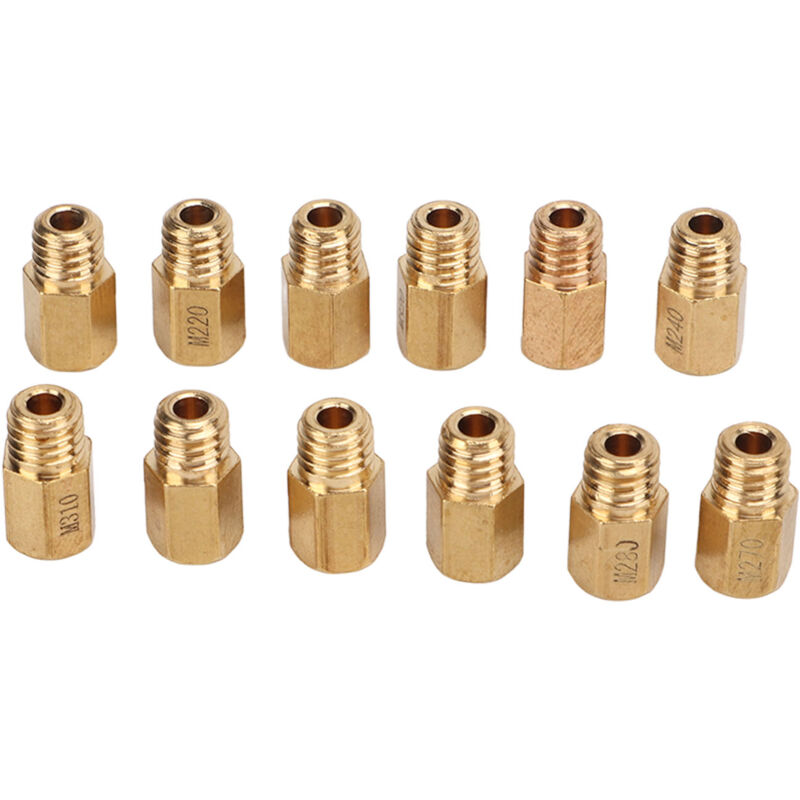 Image of 12-teiliges sechseckiges Vergaser-Hauptdüsen-Kit aus Messing für Mikuni vm tm tmx 210-320