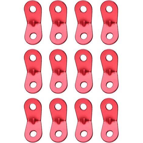 12-teiliges Seilspanner-Set, Zeltspanner (rot), Kabelversteller, Windseilschlaufe aus Aluminiumlegierung, 2-Loch-Seilversteller