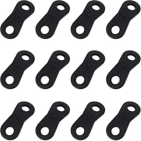 12-teiliges Seilspanner-Set, Zeltspanner (schwarz), Kabelversteller, Windseilschlaufe aus Aluminiumlegierung, 2-Loch-Seilversteller, T