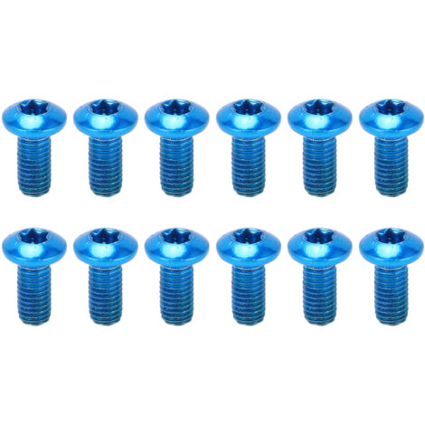 12-teiliges Set Bremsscheibenschrauben aus legiertem Stahl für Mountainbikes, T25 M5x10 mm Schrauben für Fahrradbremsscheiben, Blau