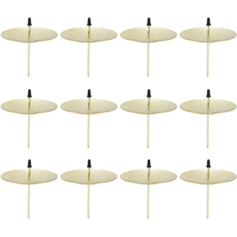 12-teiliges Set goldener Metall-Kerzenhalter (7 x 6,5 cm) – Stabile, dekorative Kerzenhalter für Partys und Veranstaltungen