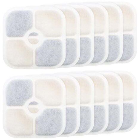 12-teiliges Set Wasserbrunnenfilter – für Catit PIXI 43717 – Aktivkohlefilter – Hochwertig – Reinigend – Nachfüllbar – Rechteckig – für Haustierbrunnen