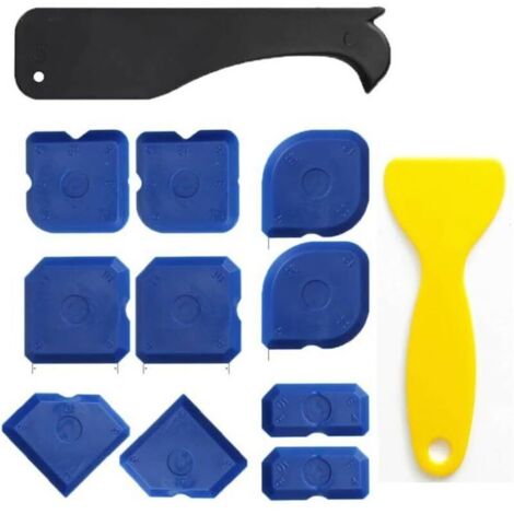 12-teiliges Silikonfugen-Set, Silikon, Silikonspachtel, Silikonfugenglätter, zum Glätten von Fugen, Schaber für Silikon- und Acrylfugen