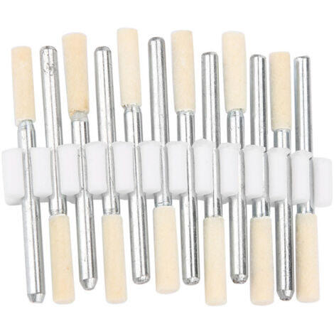12 têtes de polissage cylindriques en laine, roue de lustrage à tige de 3 mm pour outil rotatif (3 mm)