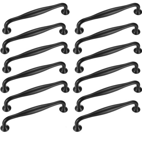12 tiradores de cocina de 128 mm, tiradores para muebles, tiradores para puertas de armarios, pomos para armarios, tiradores de aleación de aluminio con tornillos, tiradores para muebles de cocina.