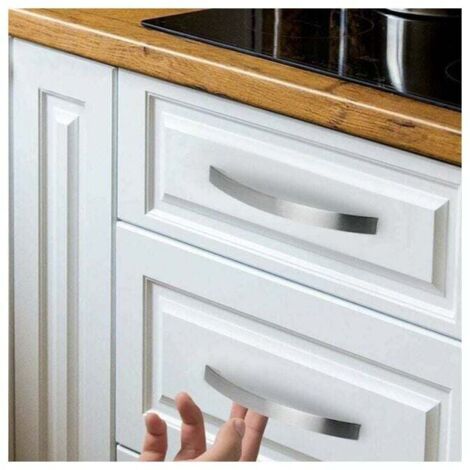 12 tiradores para armarios de cocina: tirador de puerta de níquel cepillado, tirador de cocina de acero inoxidable, distancia entre centros de 96 mm