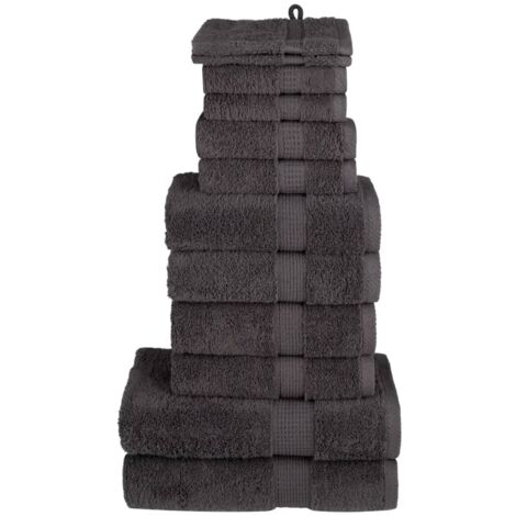 12 tlg. Premium-Handtuch-Set SOLUND Anthrazit 600 g/m²