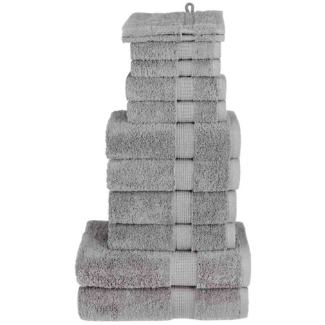12 tlg. Premium-Handtuch-Set SOLUND Grau 600 g/m²
