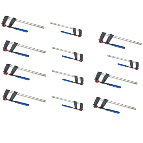 12 tlg Tiefspann-Schraubzwinge Set 150/200/25050 Zwinge Leimzwinge Klemmzwinge