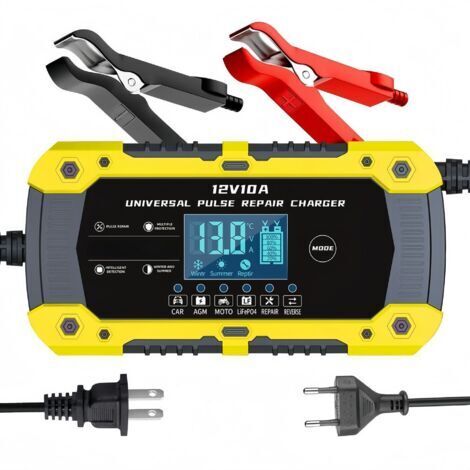 12 V 10 AChargeur de batterie de voiture 12V 10A, chargeur de moto 14,6V 10A, chargeur de batterie lithium-fer-phosphate.
